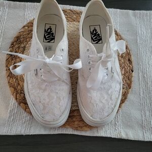 All white lace vans - bought on etsy